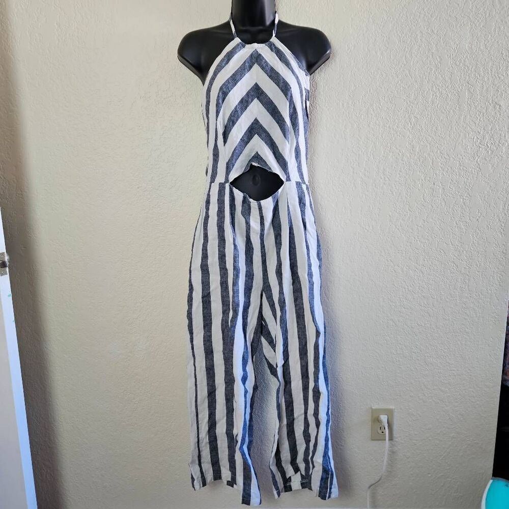 Vici Striped Cutout Jumpsuit